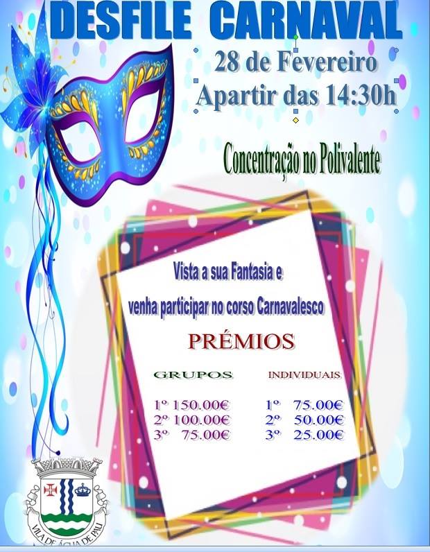 Agua de Pau 2017 corso carnaval cartaz